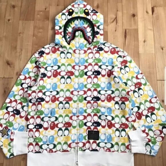 2X HOST PICK🎉🔥 Coach/Bape collab shark full zip hoodie size 3x NWT - Picture 1 of 4